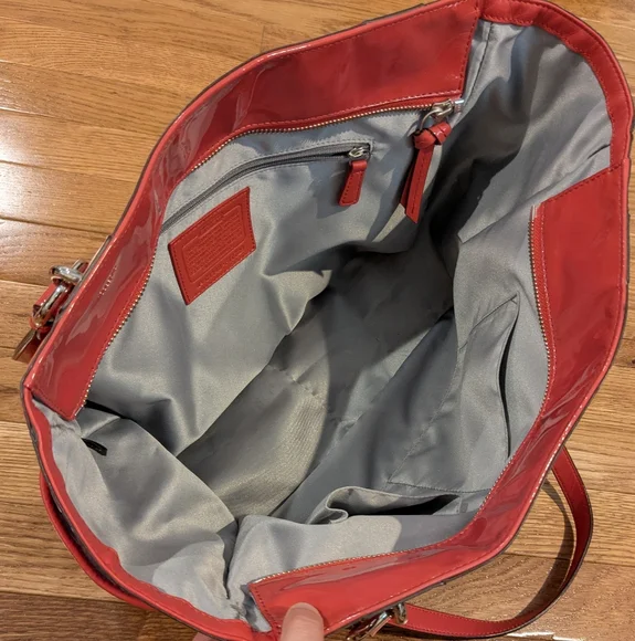Coach Coral Patent Leather Tote Bag - Picture 6 of 14